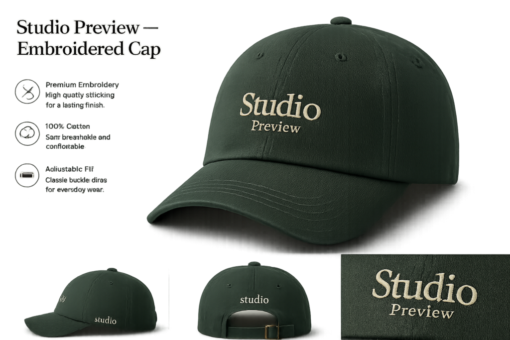 Studio Preview — Embroidered Cap