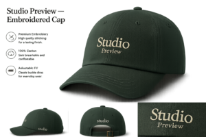 Studio Preview — Embroidered Cap