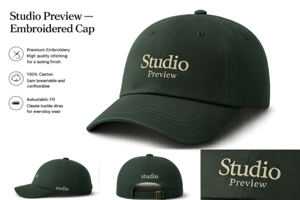 Studio Preview — Embroidered Cap